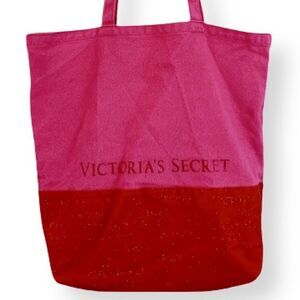 Victoria’s Secret Canvas Glitter Bottom Tote Bag